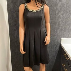 6 RMLL Black Sheath w/ Chain Dress Full Front Zipper